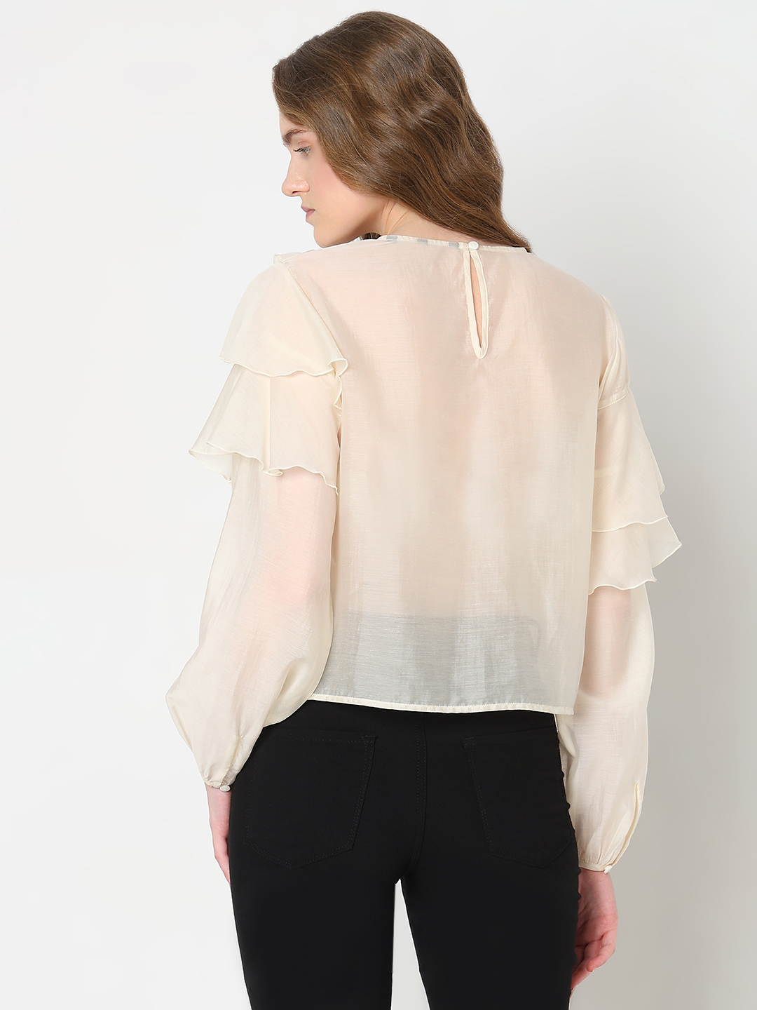 Vero Moda Women Solid Off White Top