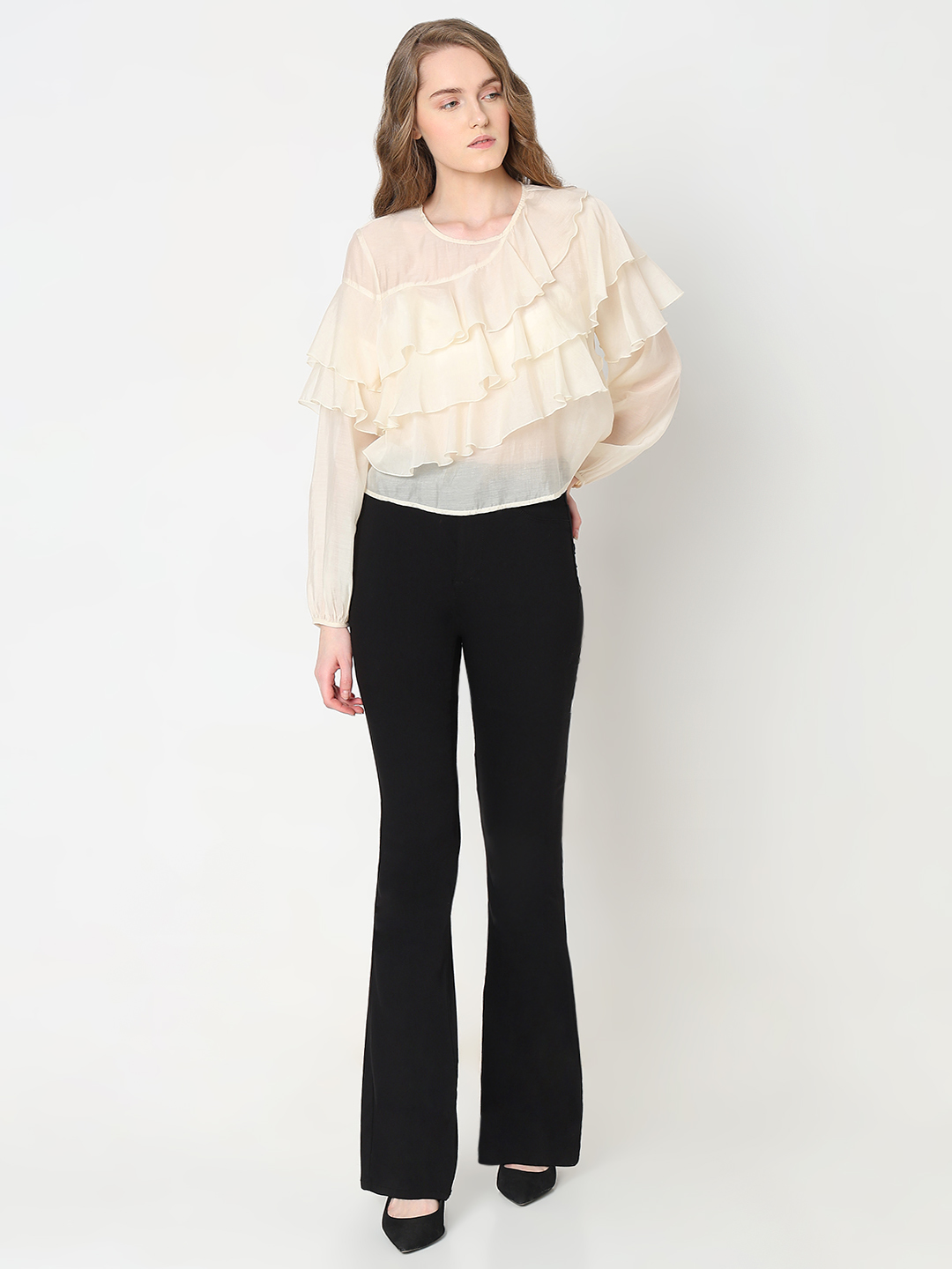 Vero Moda Women Solid Off White Top
