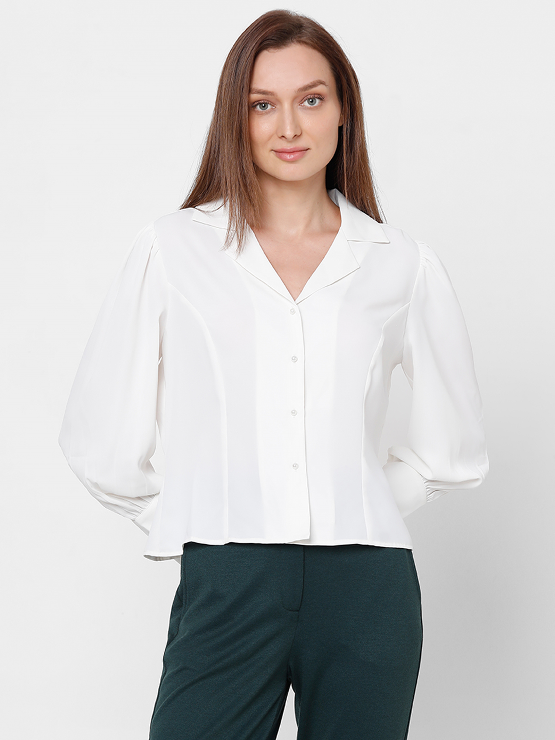 Vero Moda Women Solid White Shirt