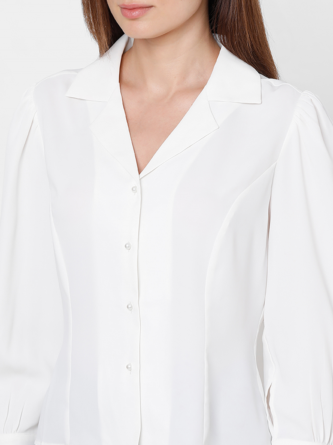 Vero Moda Women Solid White Shirt