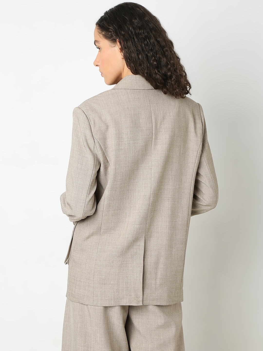 Vero Moda Women Solid Grey Blazer