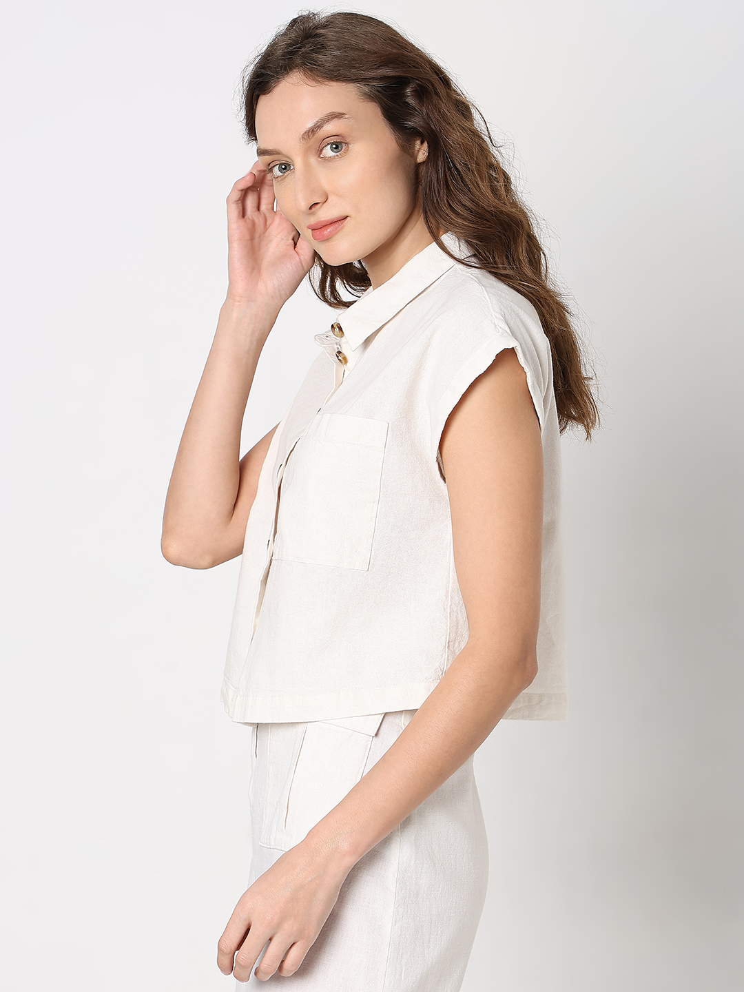 Vero Moda Women Solid White Shirt