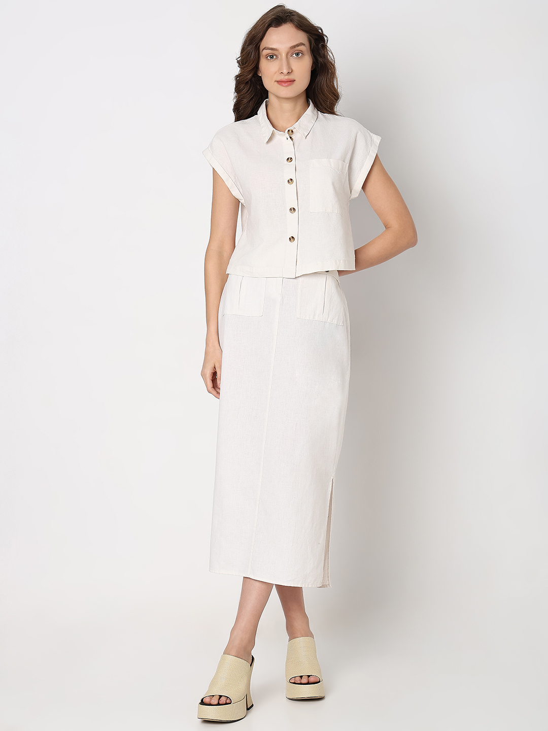Vero Moda Women Solid White Shirt