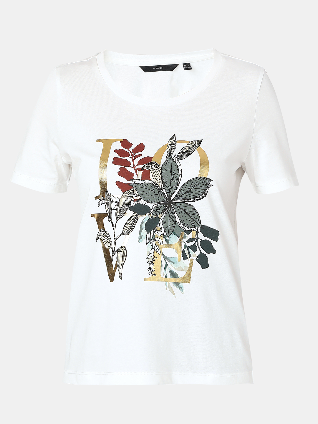 Vero Moda Women Floral Print White T-Shirt