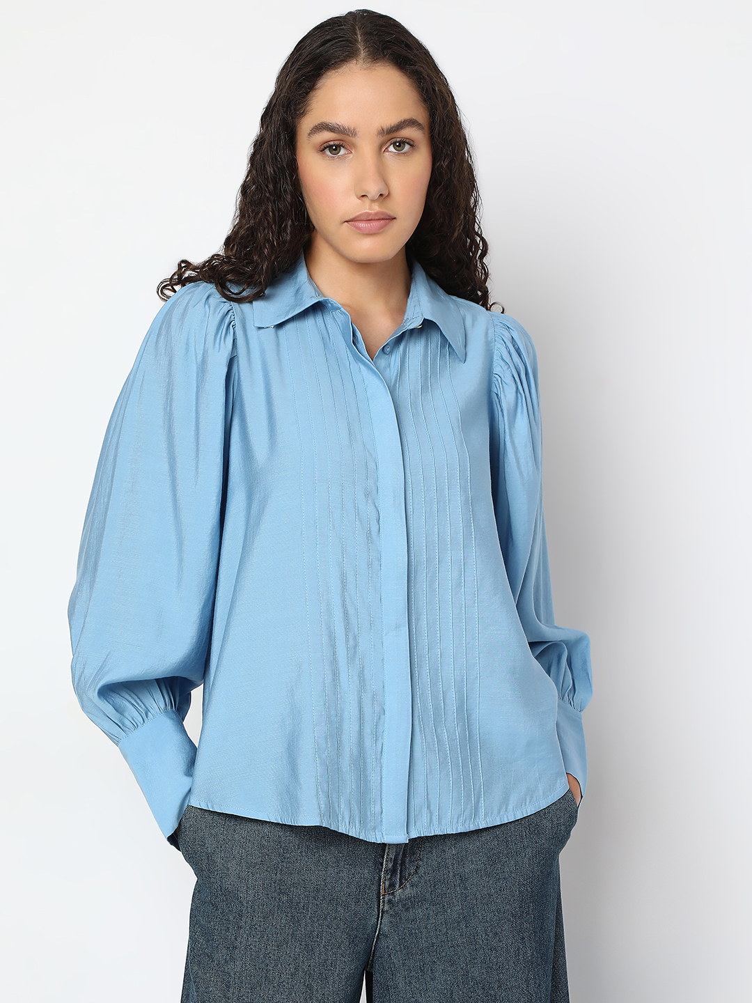 Vero Moda Women Striped Blue Shirt