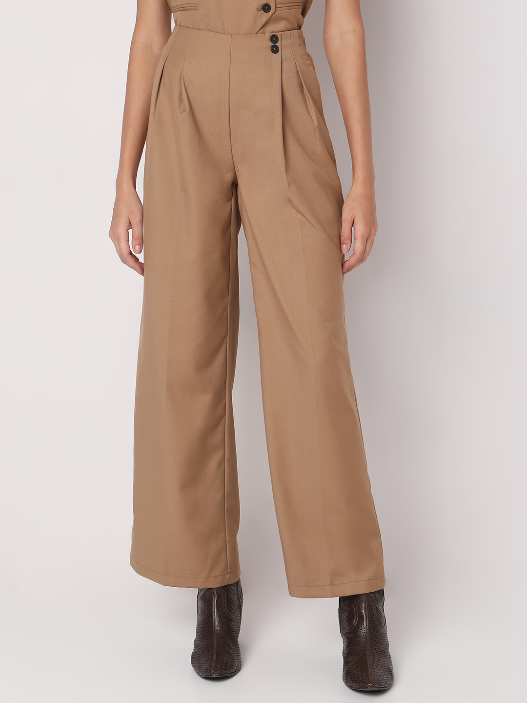 Vero Moda Women Solid Brown Pant