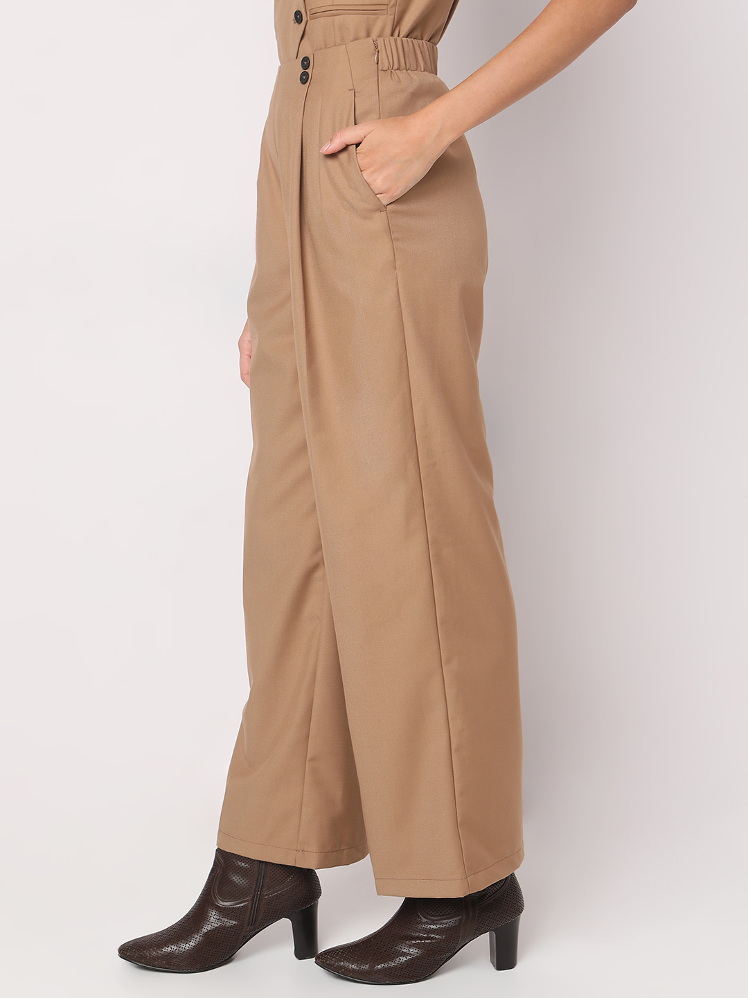 Vero Moda Women Solid Brown Pant
