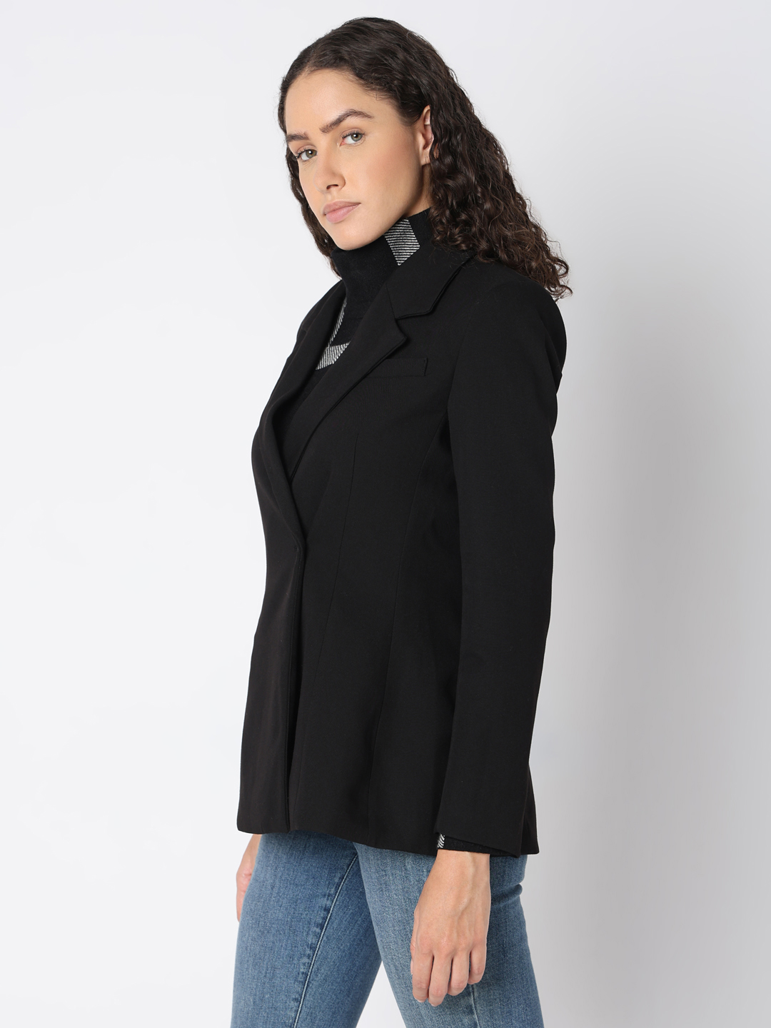 Vero Moda Women Solid Black Blazer