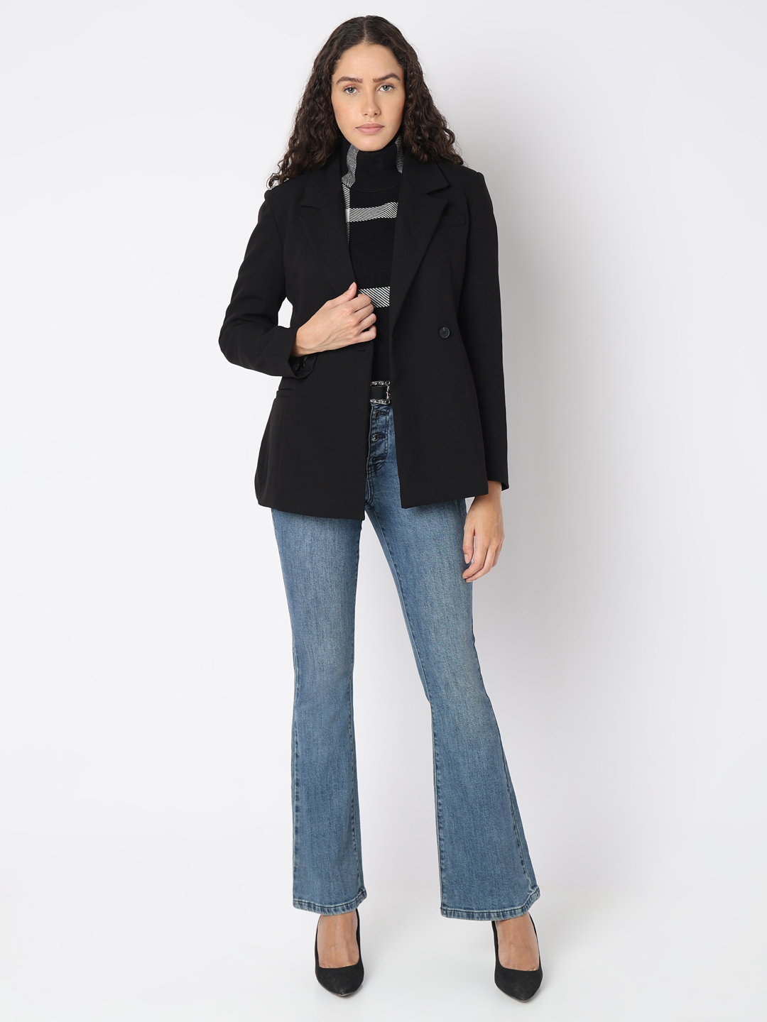 Vero Moda Women Solid Black Blazer