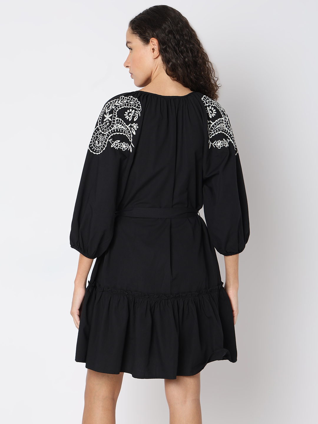 Vero Moda Women Embroidered Black Dresses