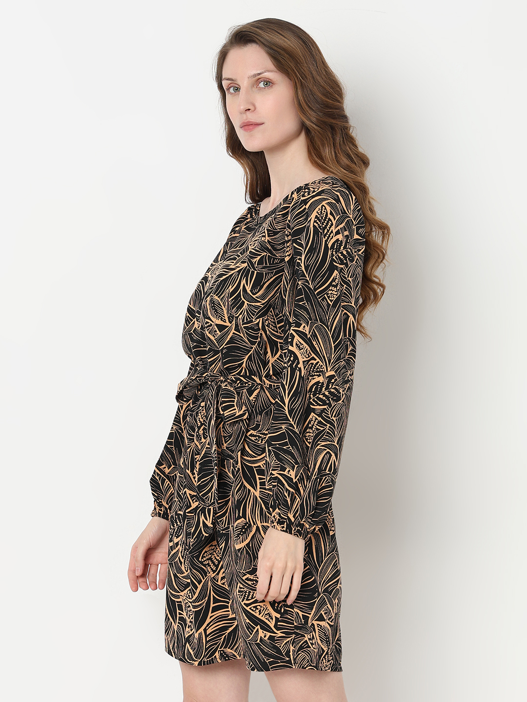 Vero Moda Women Tropical Print Black Dresses