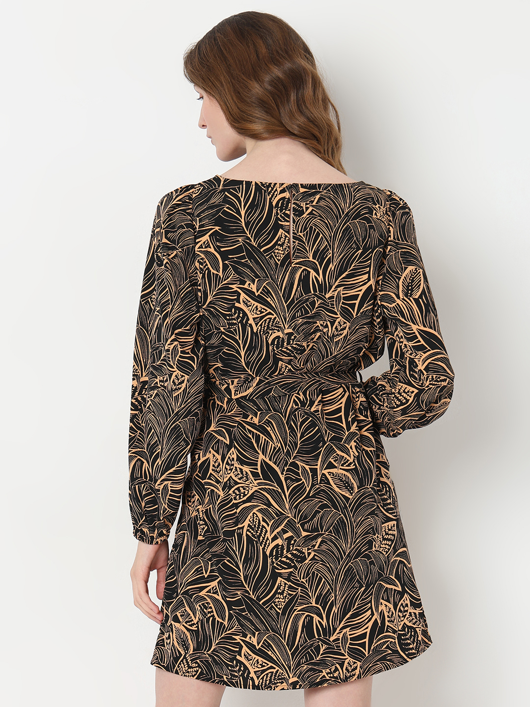 Vero Moda Women Tropical Print Black Dresses