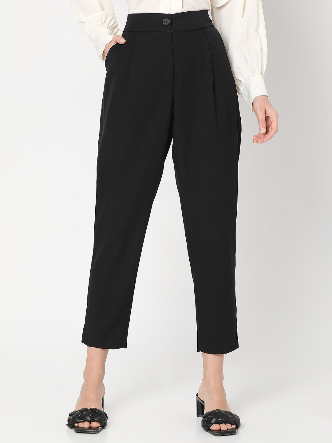Vero Moda Women Solid Black Pant