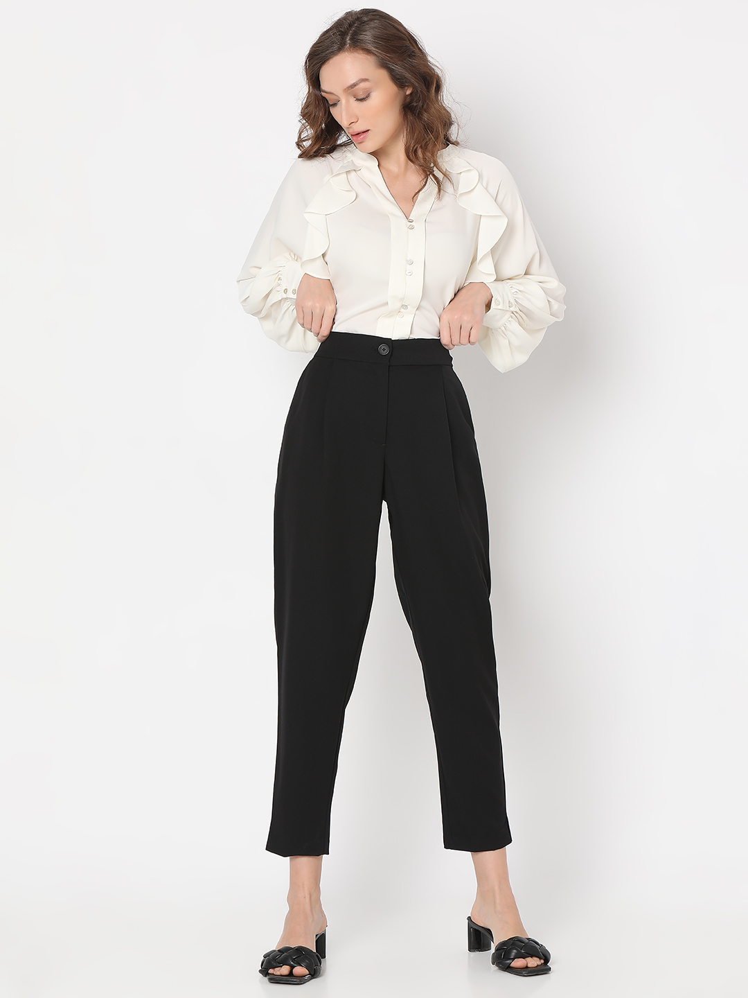 Vero Moda Women Solid Black Pant