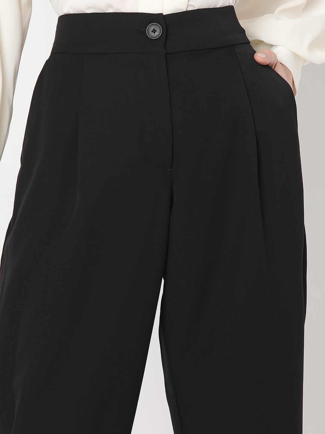 Vero Moda Women Solid Black Pant
