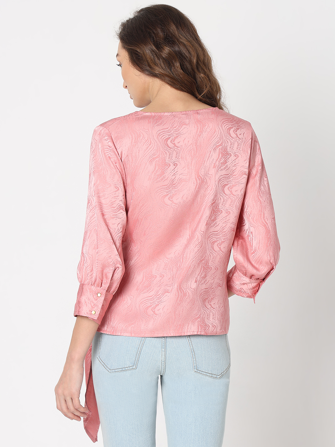 Vero Moda Women Abstract Pink Top