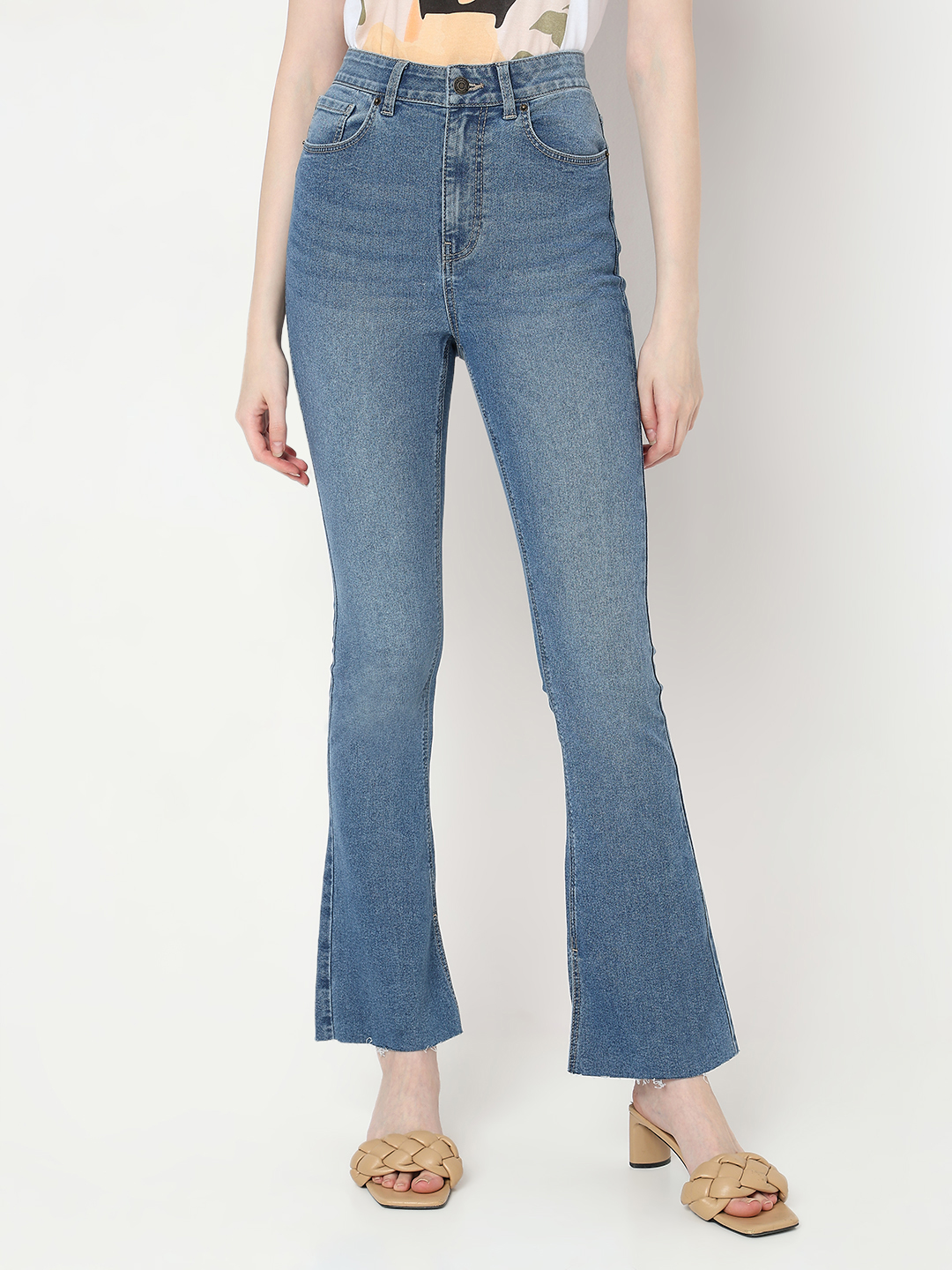 Vero Moda Women Solid Blue Jeans