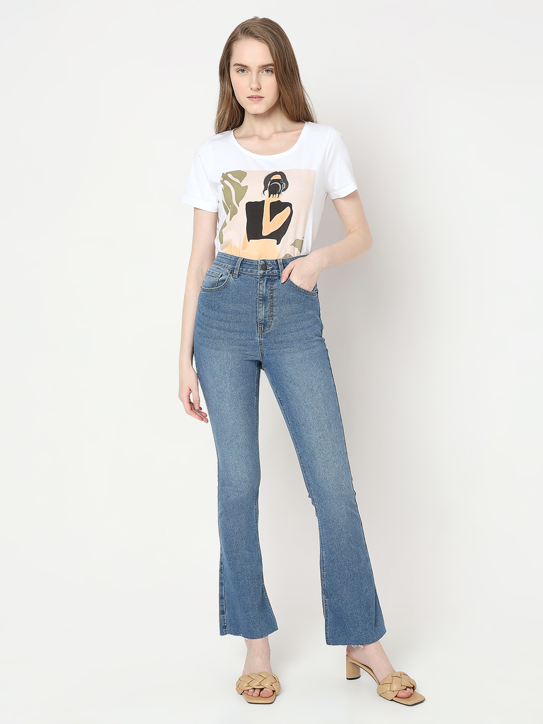 Vero Moda Women Solid Blue Jeans