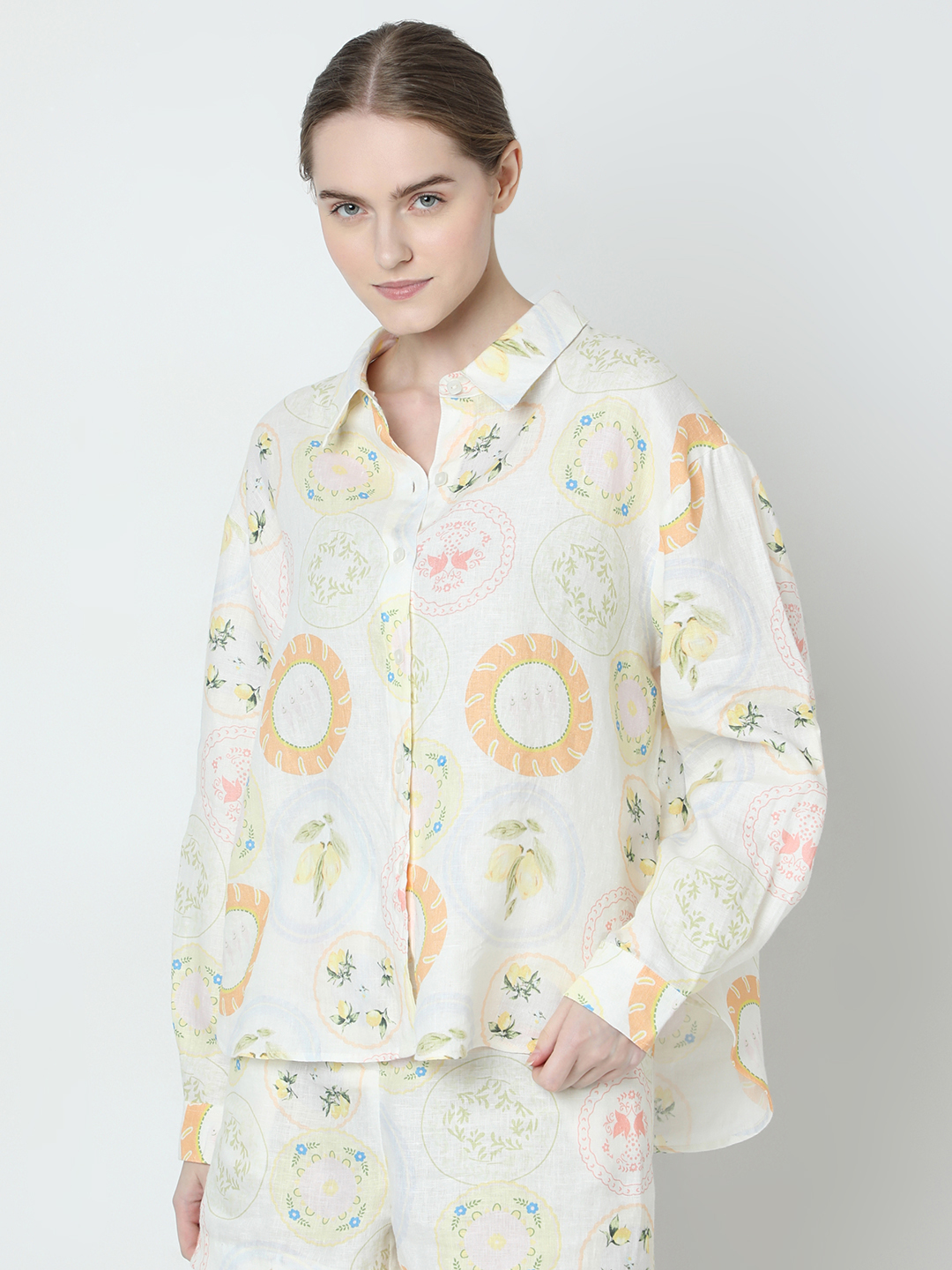 Vero Moda Women Graphic Print White Shirt