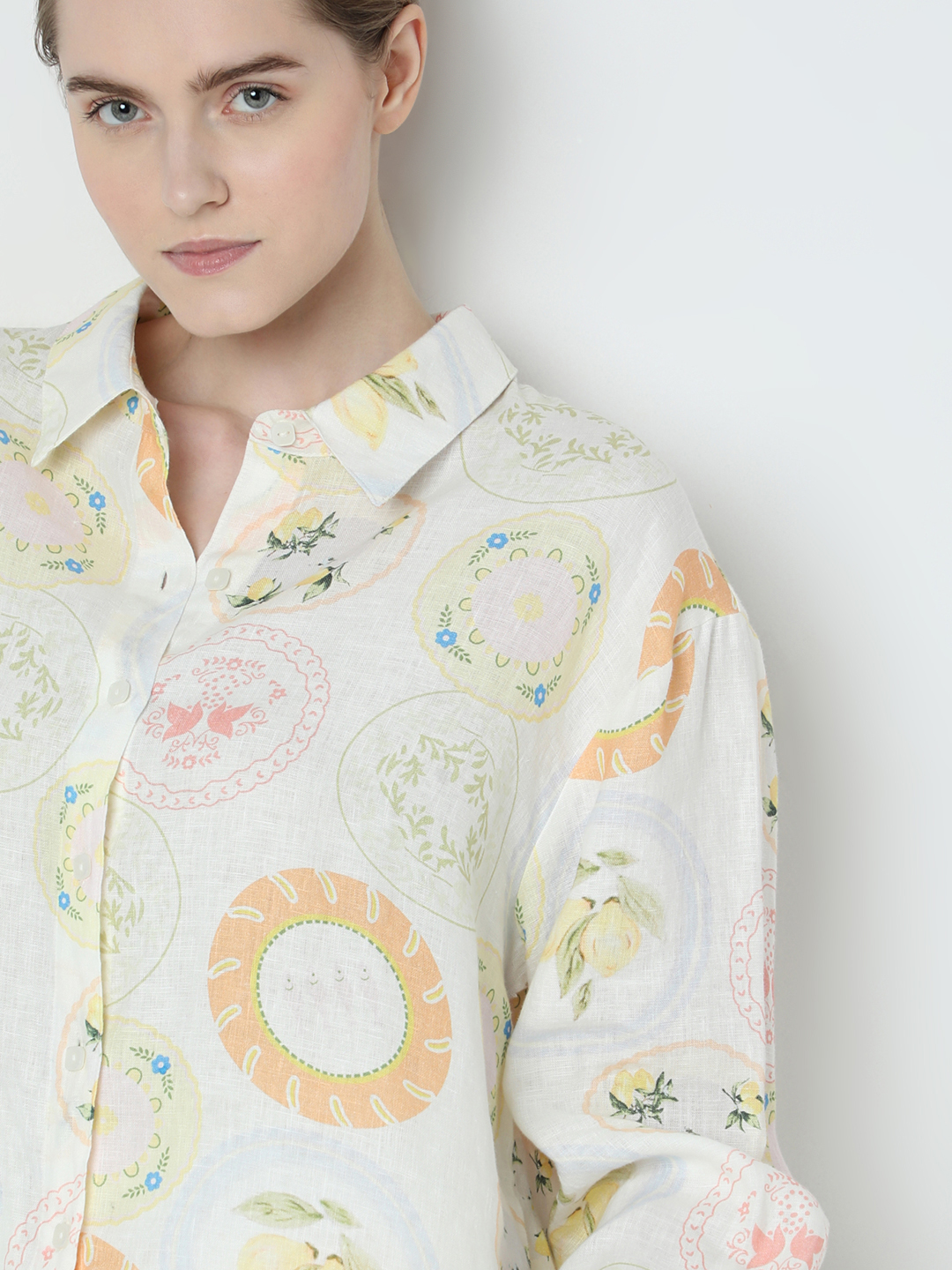Vero Moda Women Graphic Print White Shirt