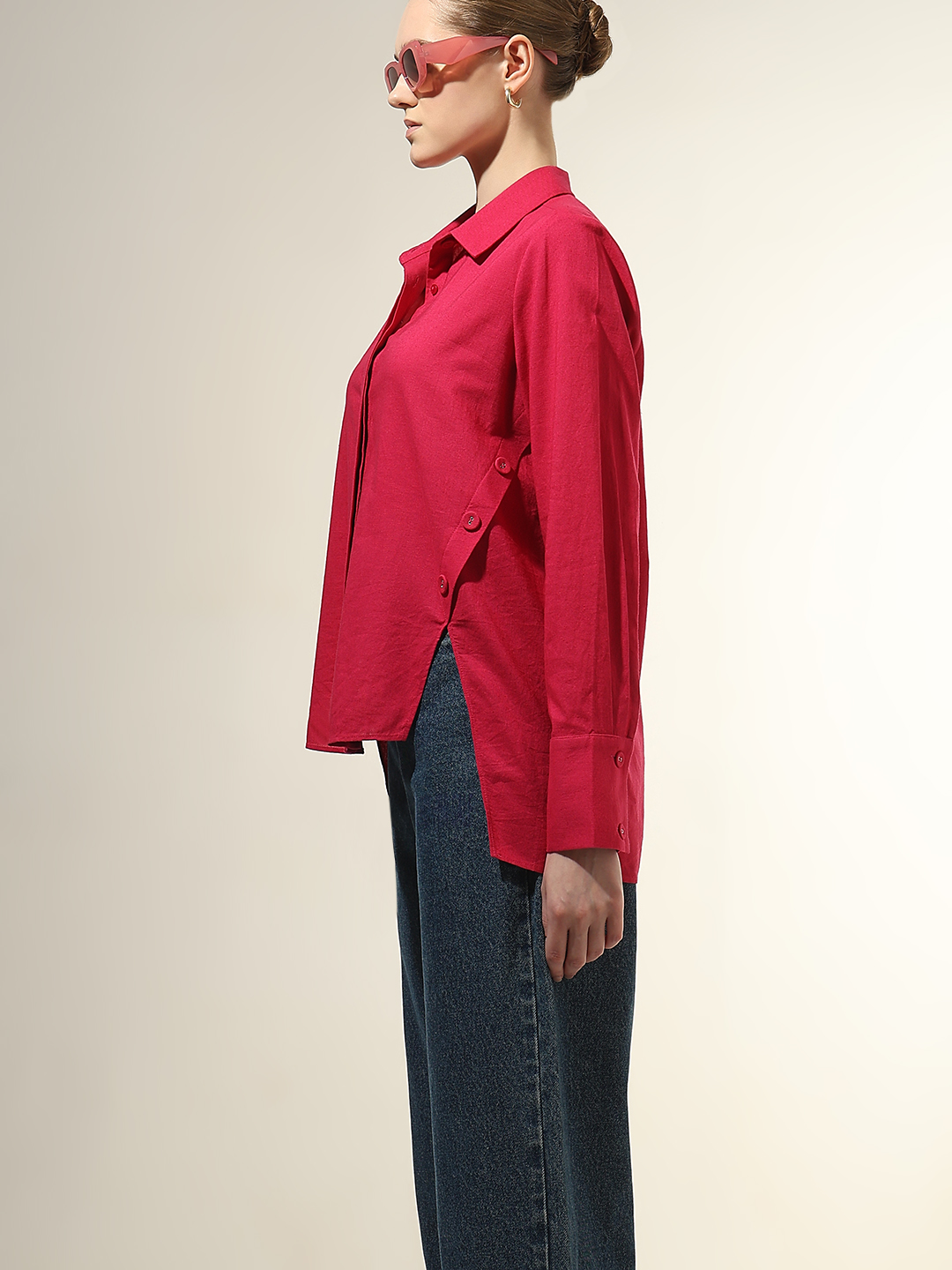 Vero Moda Women Solid Pink Shirt