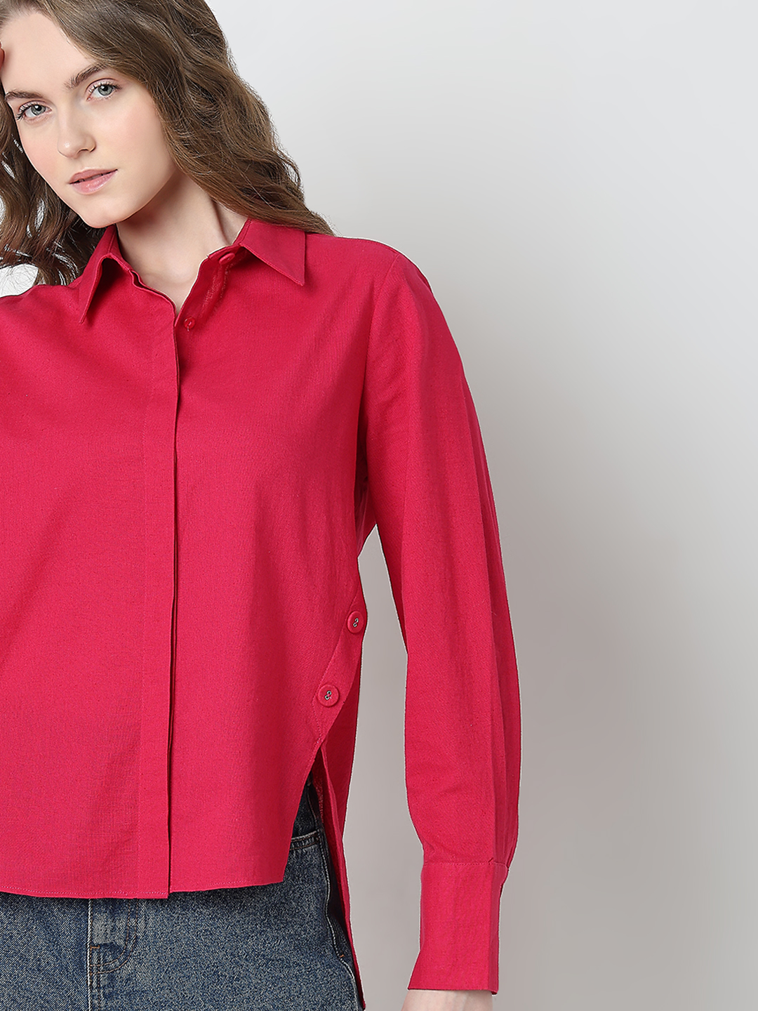 Vero Moda Women Solid Pink Shirt