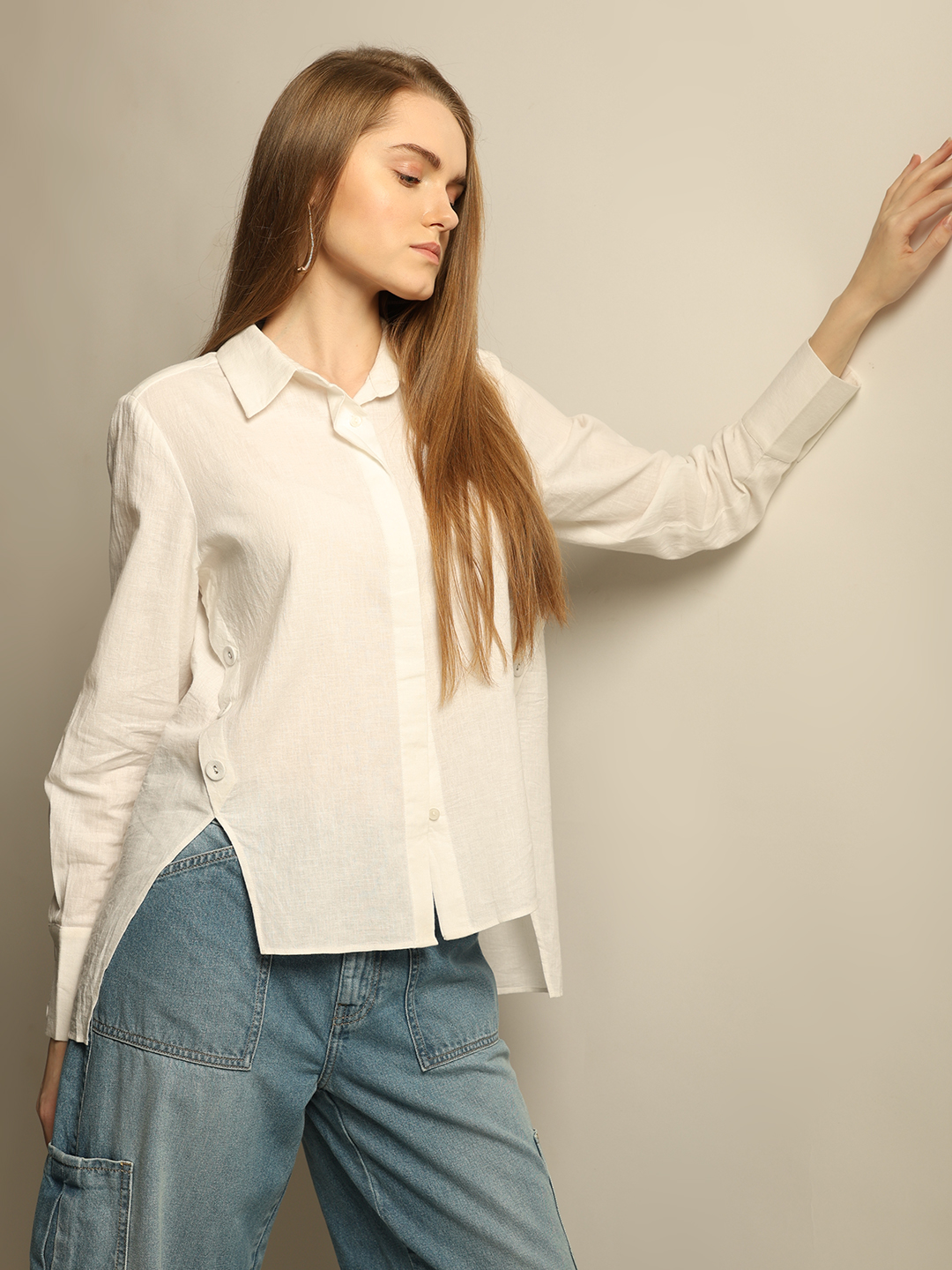 Vero Moda Women Solid White Shirt