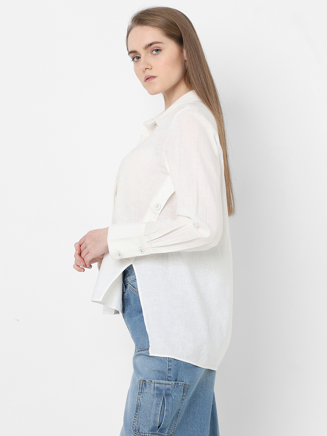 Vero Moda Women Solid White Shirt