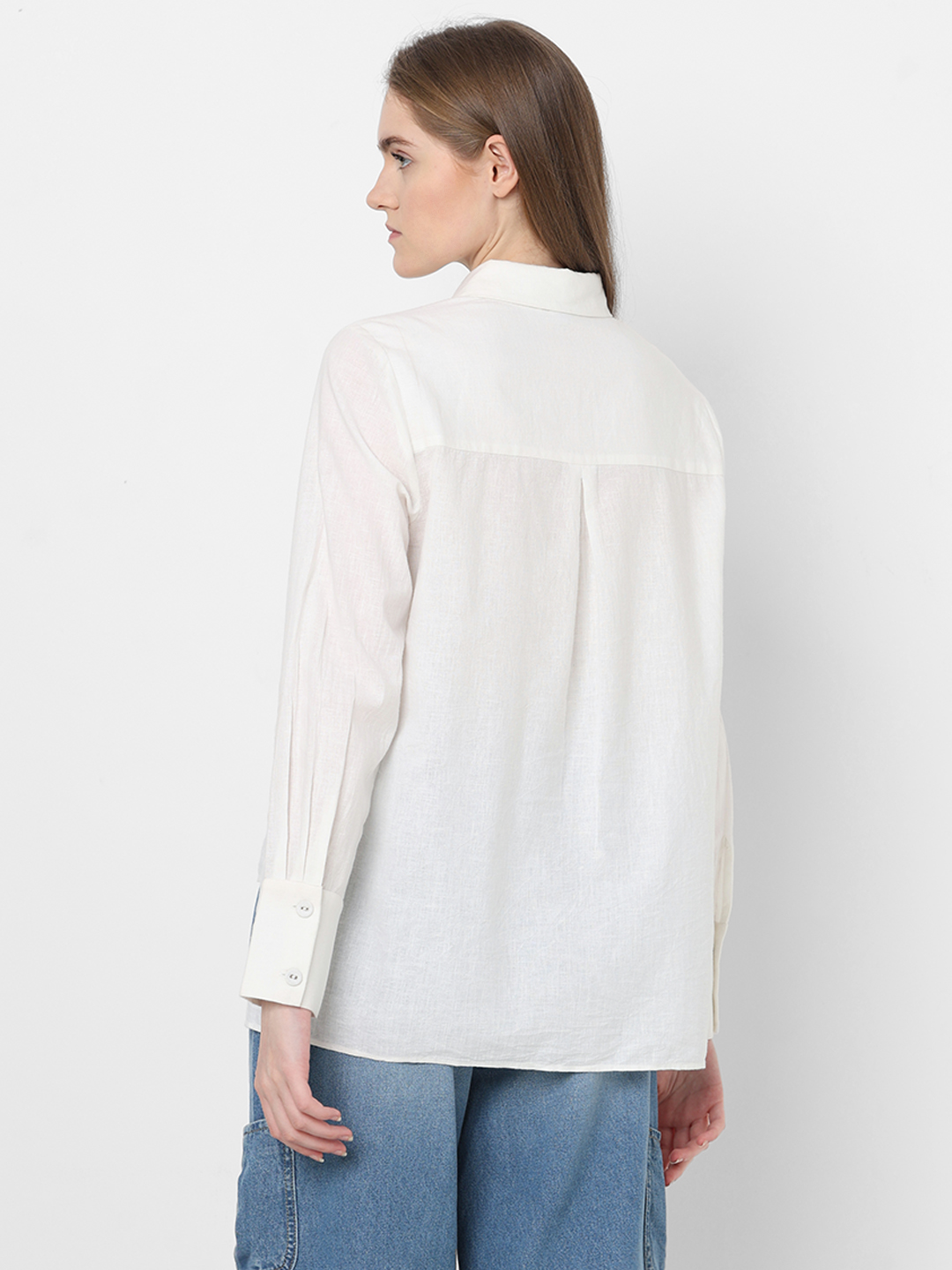 Vero Moda Women Solid White Shirt