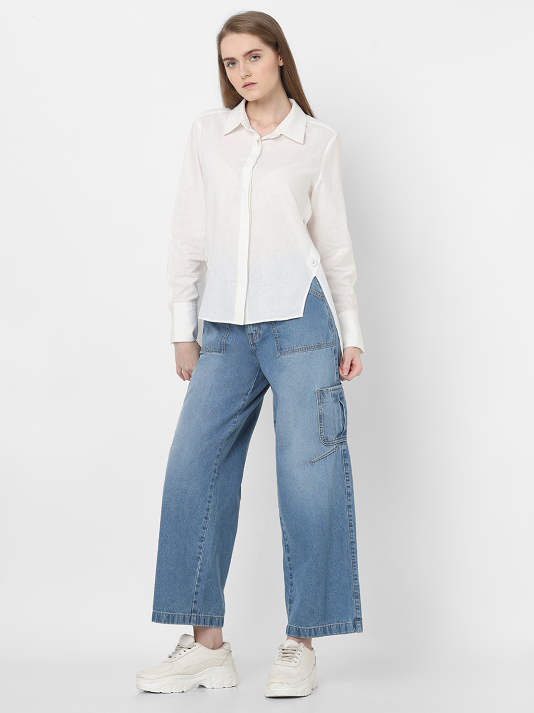 Vero Moda Women Solid White Shirt