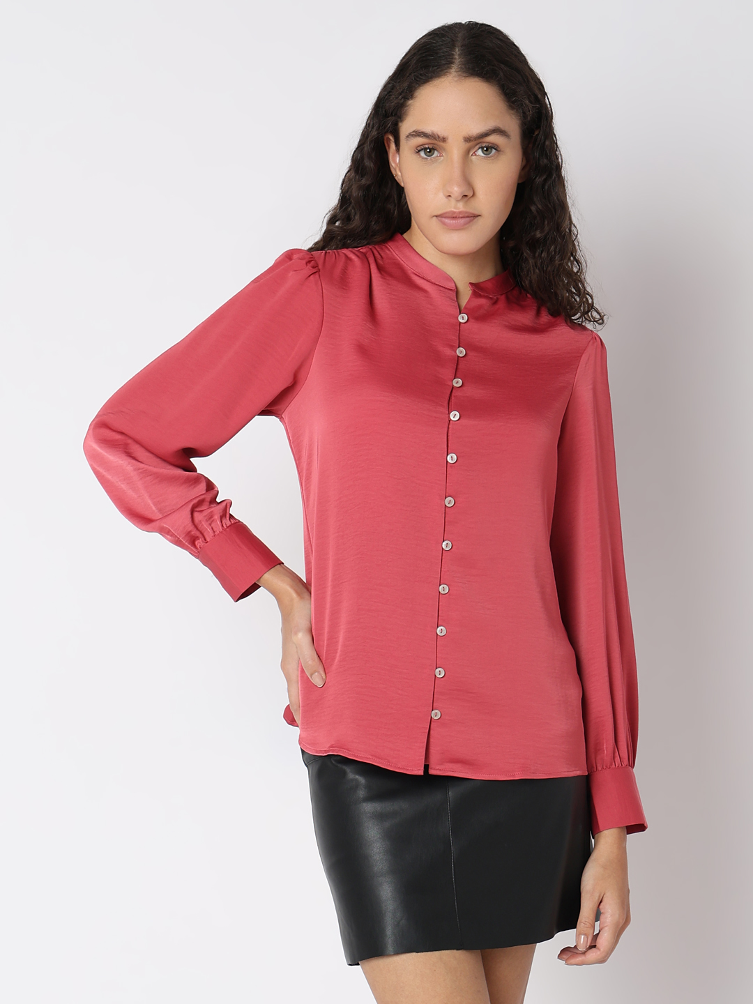 Vero Moda Women Solid Pink Top