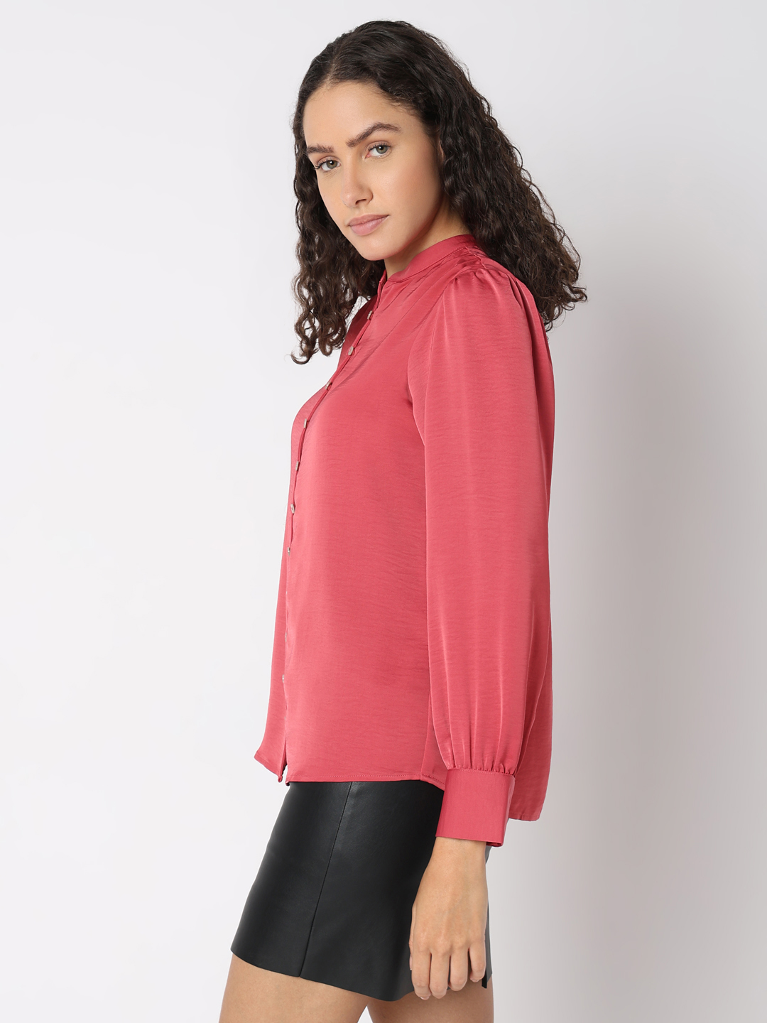 Vero Moda Women Solid Pink Top