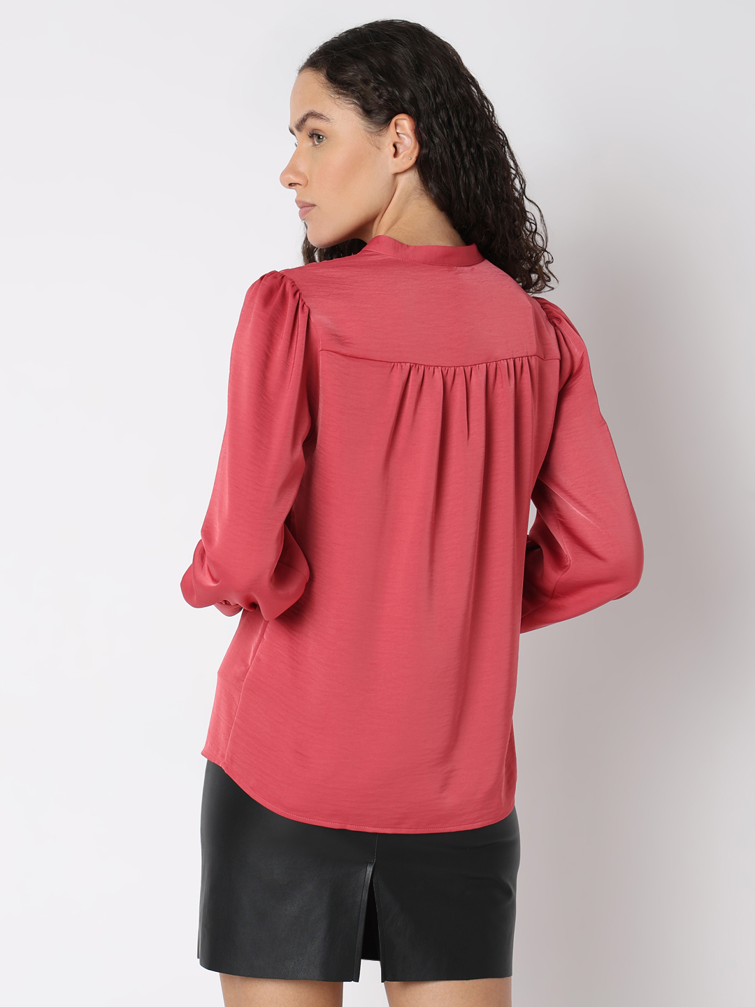 Vero Moda Women Solid Pink Top