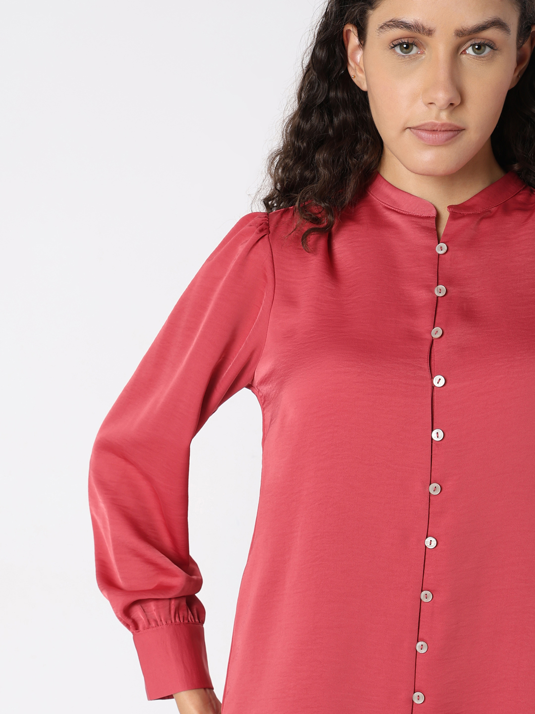 Vero Moda Women Solid Pink Top