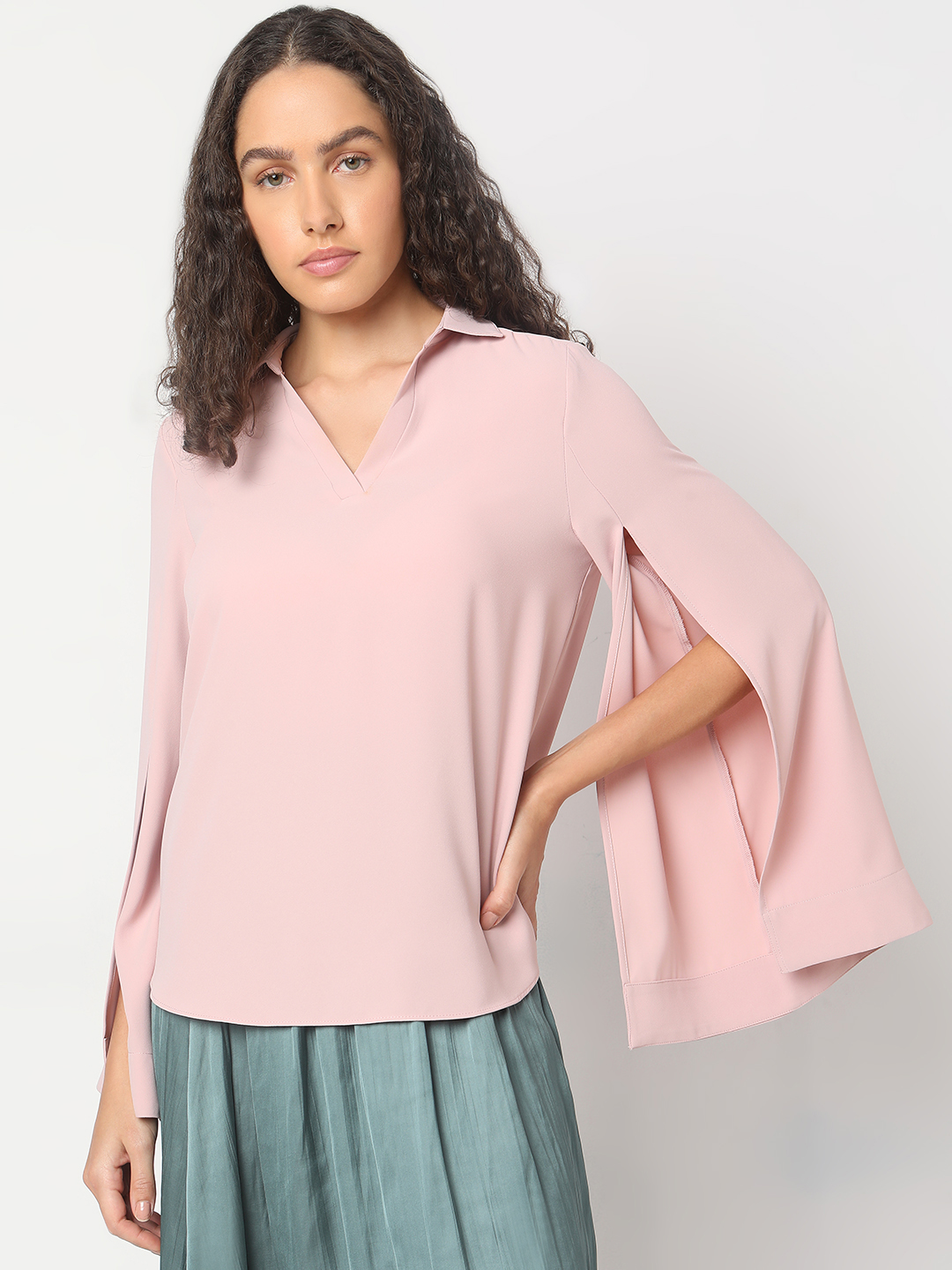 Vero Moda Women Solid Pink Top