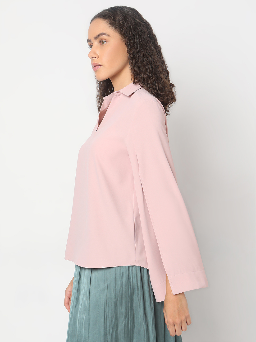 Vero Moda Women Solid Pink Top