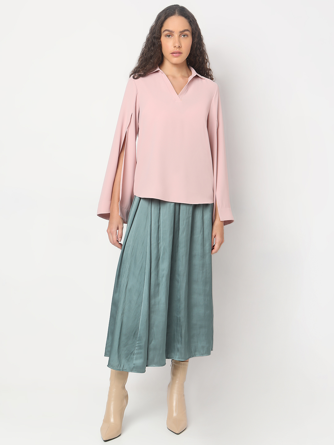 Vero Moda Women Solid Pink Top