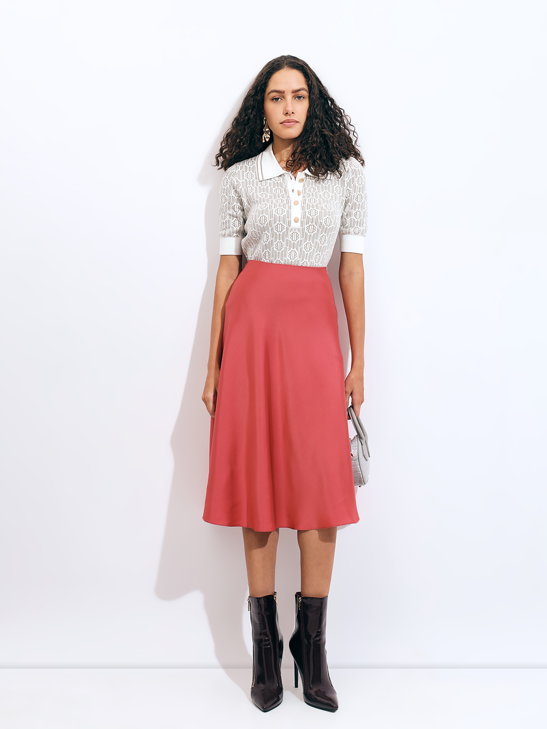 Vero Moda Women Solid Pink Skirt