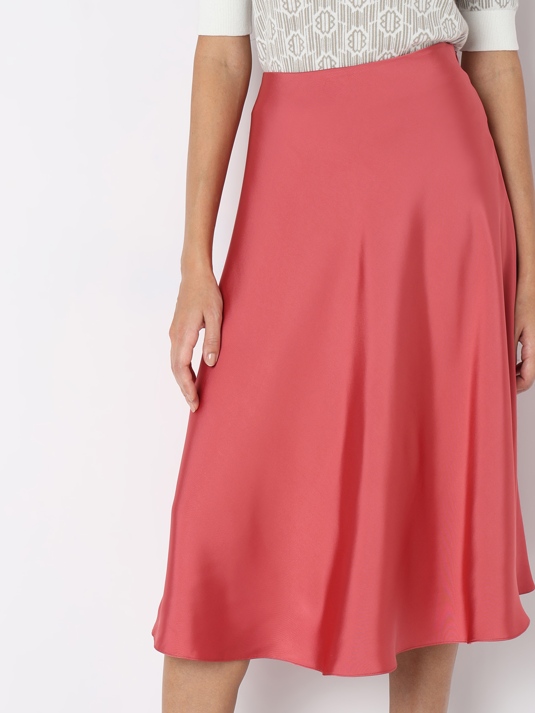 Vero Moda Women Solid Pink Skirt
