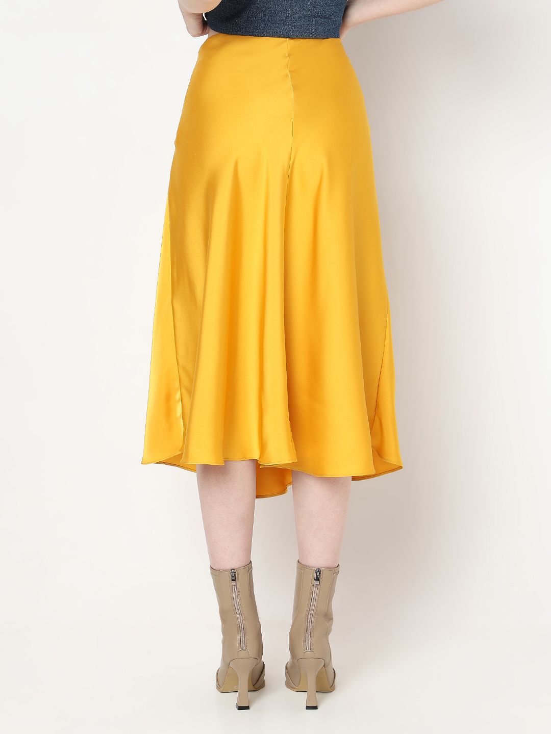 Vero Moda Women Solid Yellow Skirt