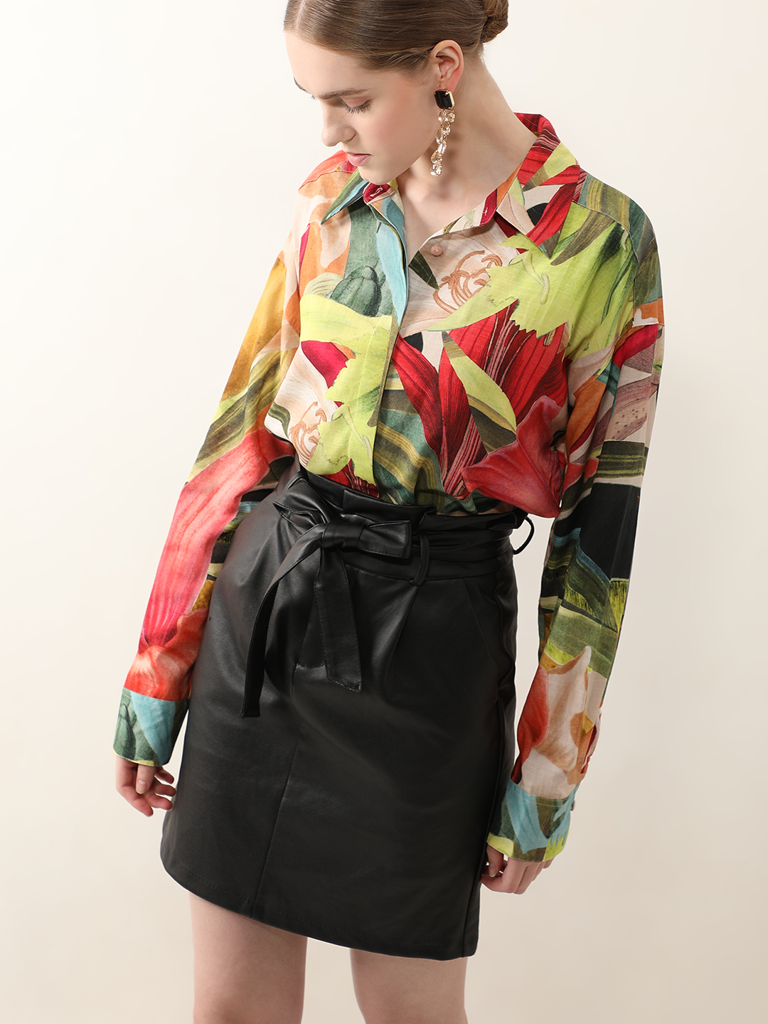 Vero Moda Women Tropical Print Multicolor Shirt