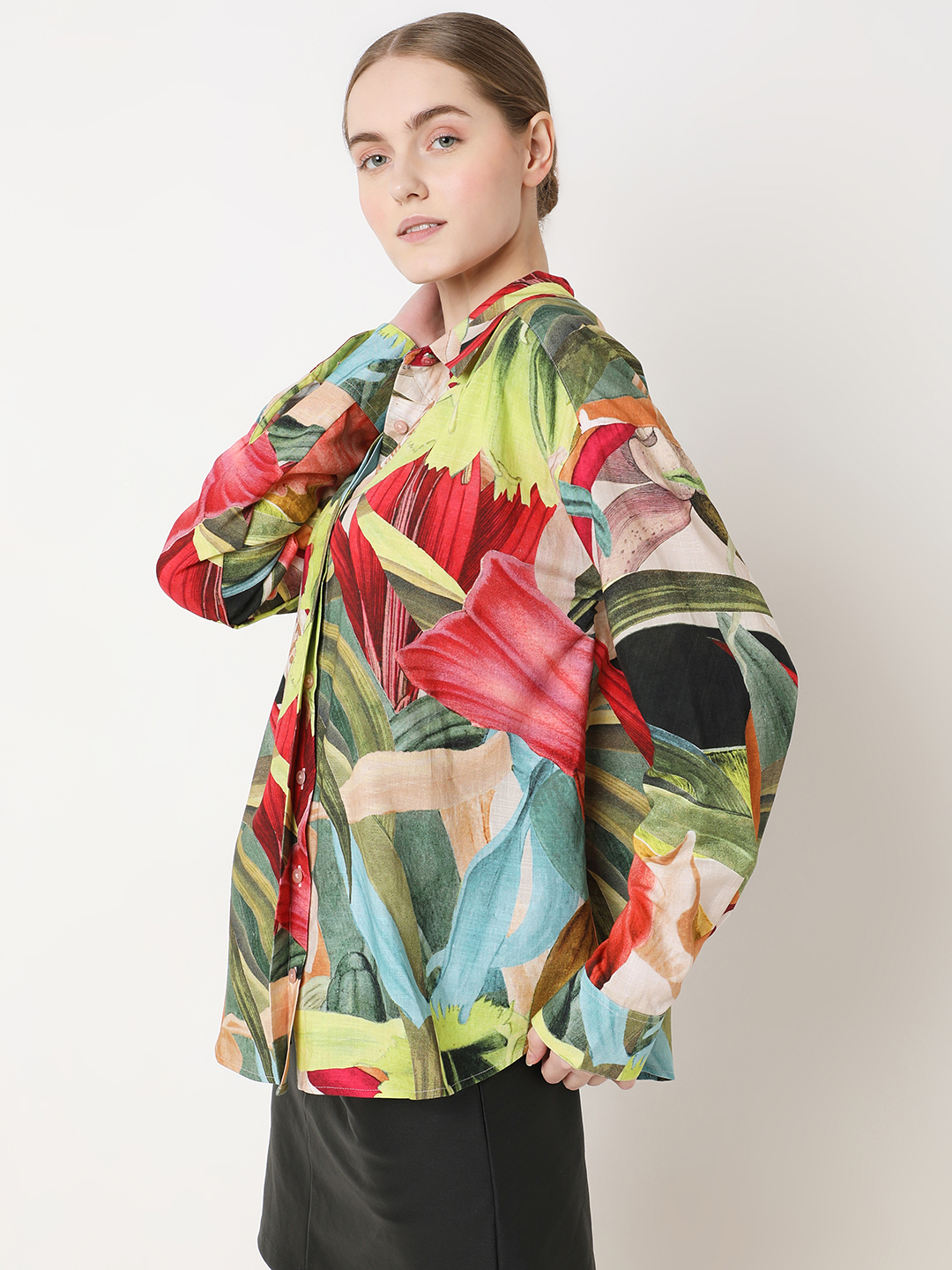 Vero Moda Women Tropical Print Multicolor Shirt