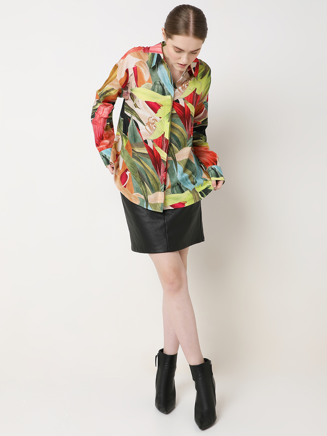 Vero Moda Women Tropical Print Multicolor Shirt