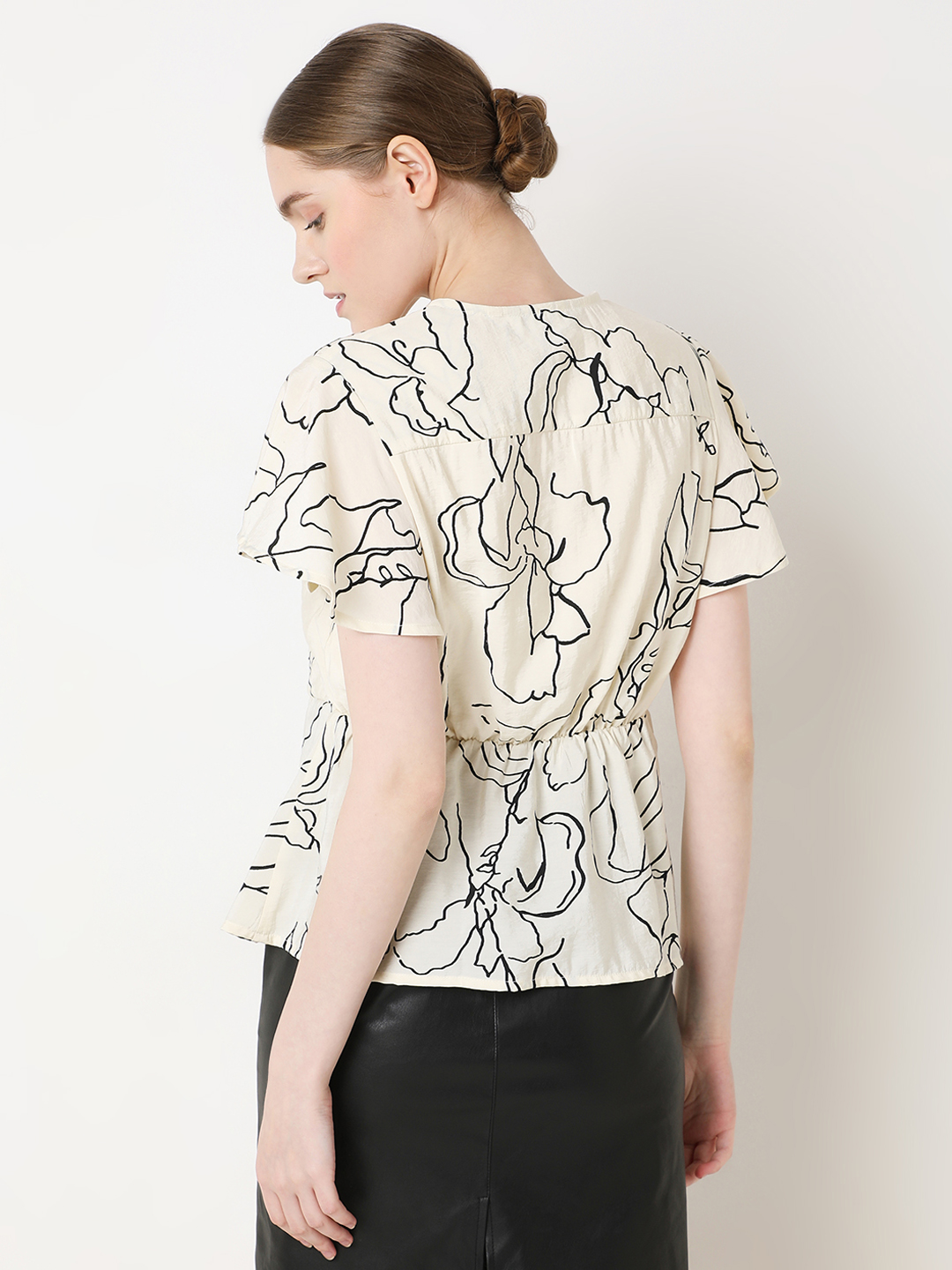 Vero Moda Women Floral Print Off White Top