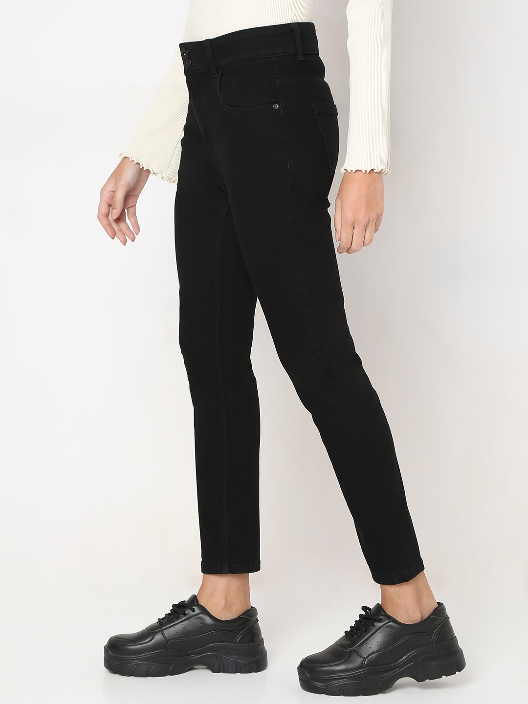 Vero Moda Women Solid Black Jeans