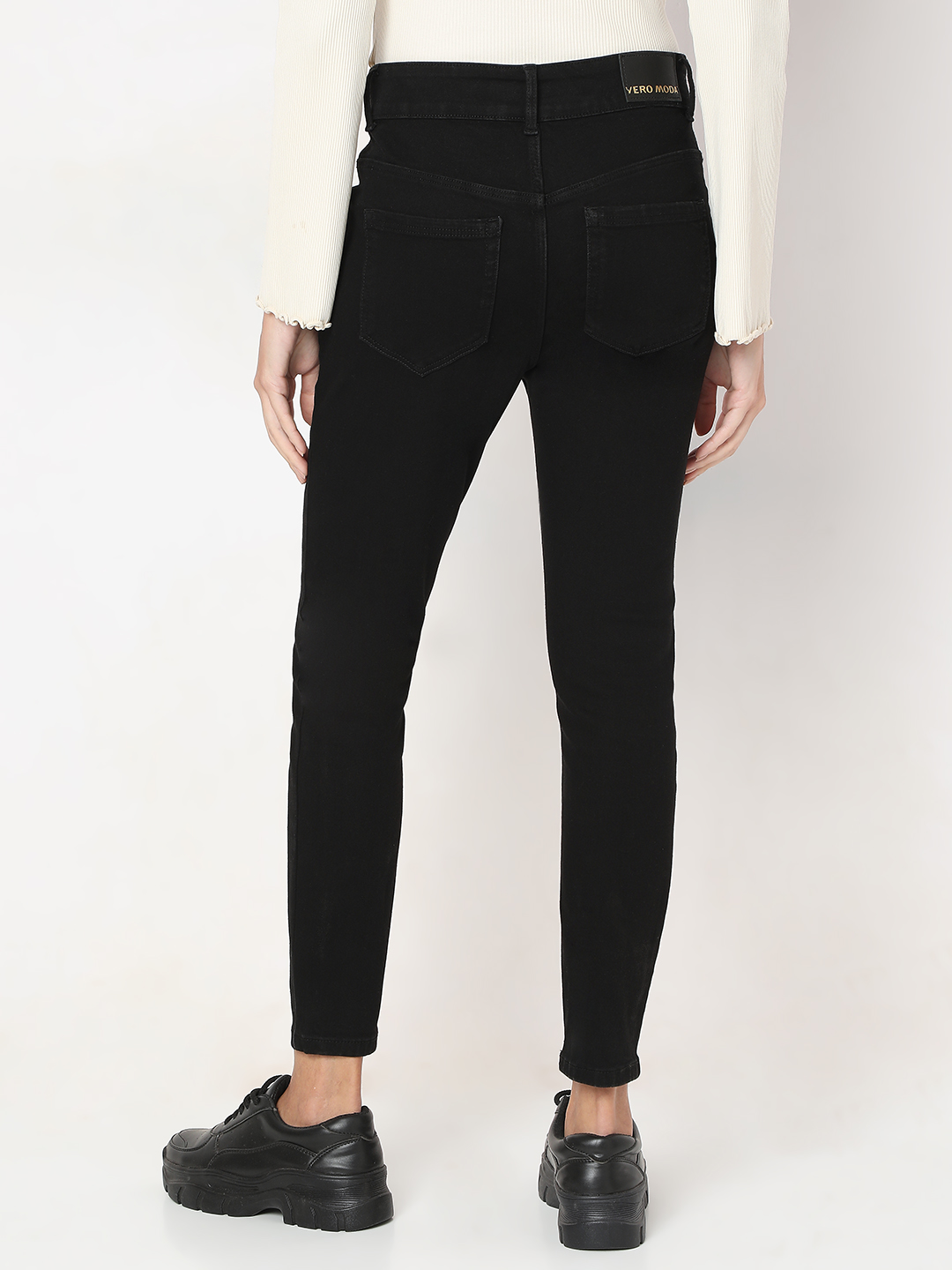 Vero Moda Women Solid Black Jeans