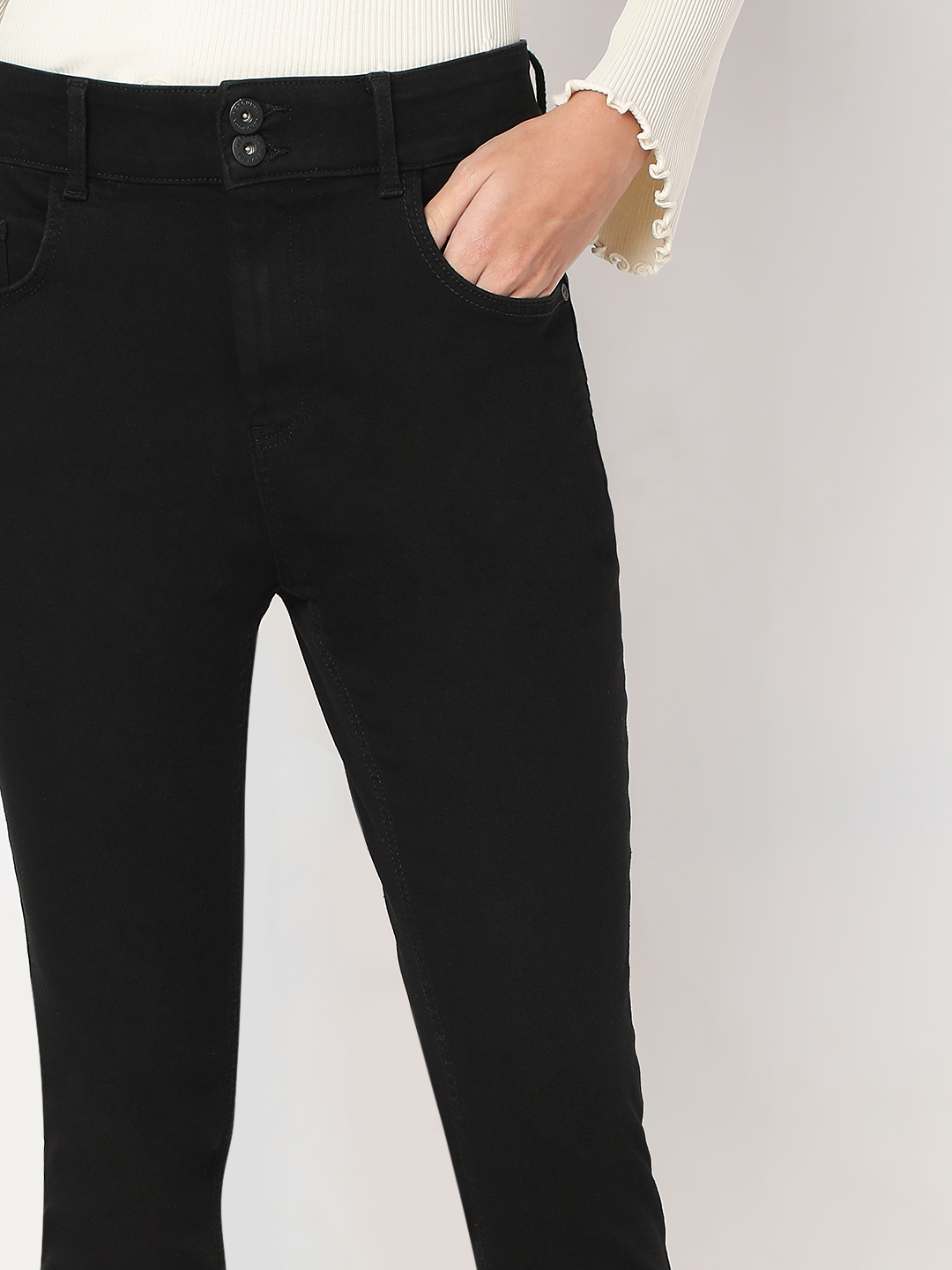 Vero Moda Women Solid Black Jeans