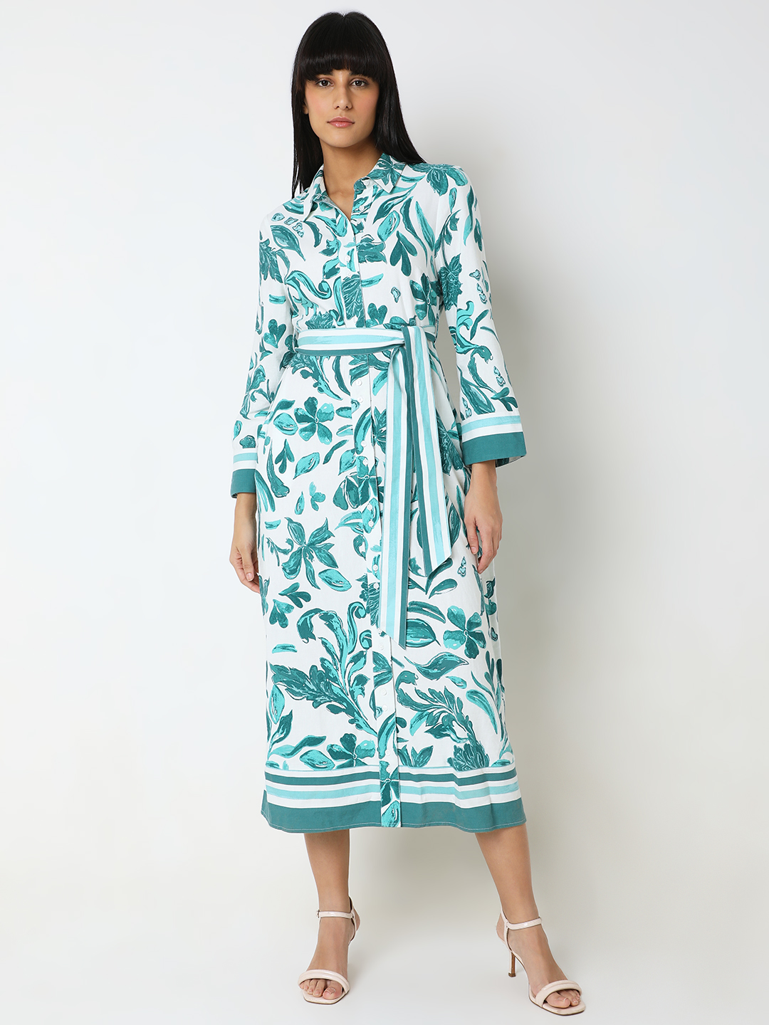 Vero Moda Women Floral Print Green Dresses
