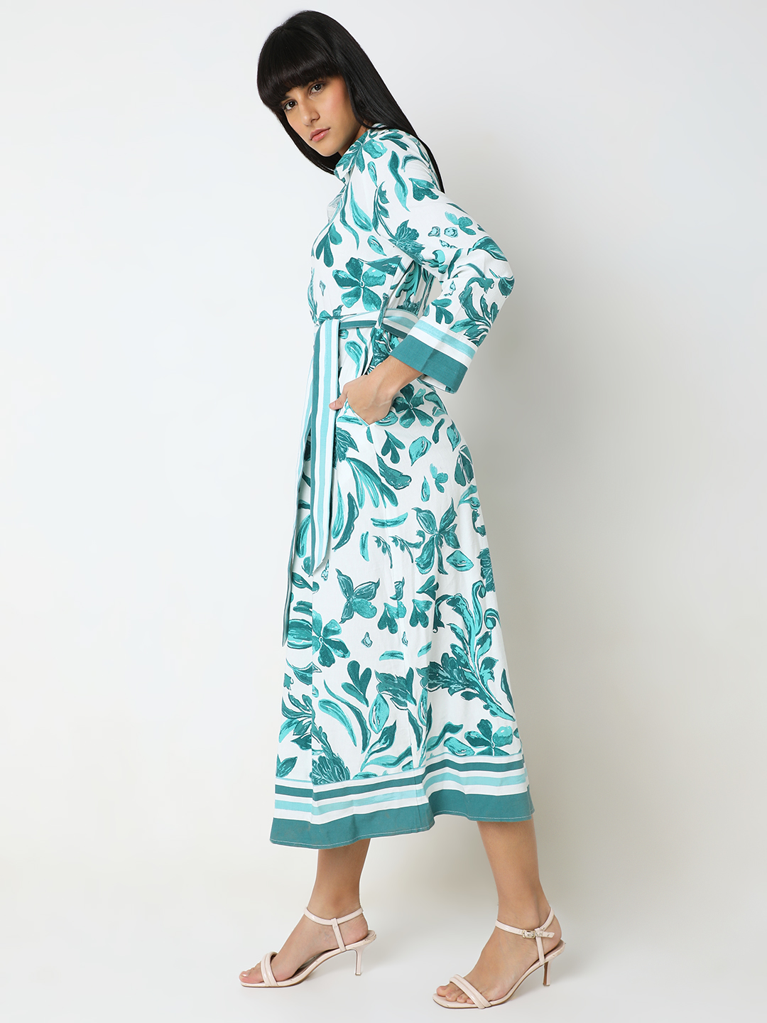 Vero Moda Women Floral Print Green Dresses