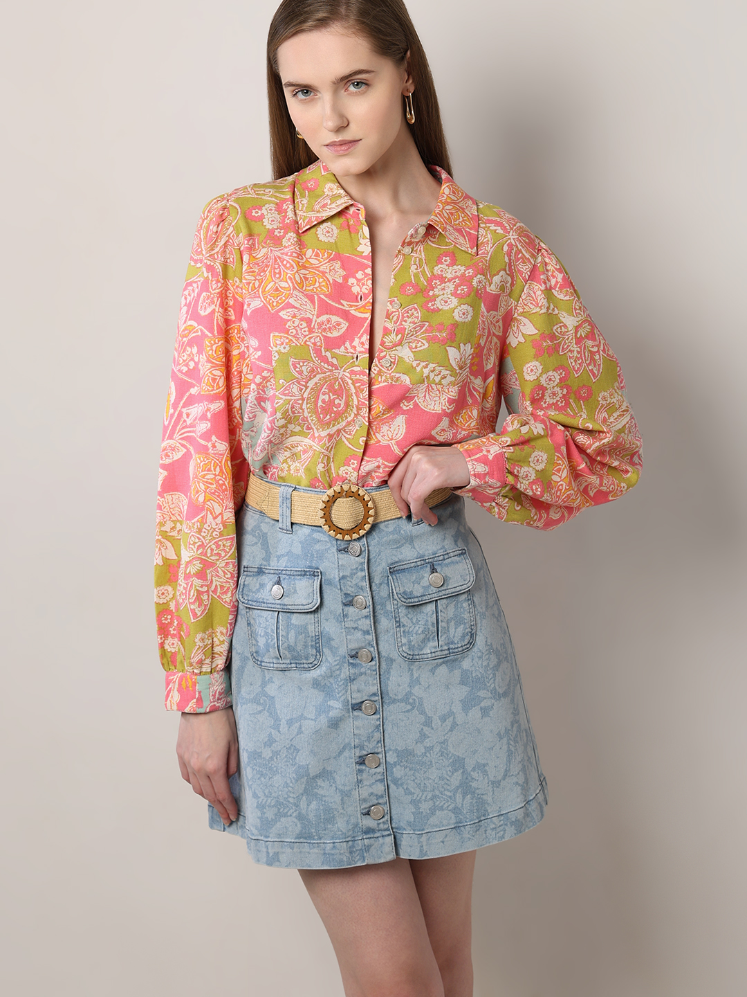 Vero Moda Women Floral Print Multicolor Shirt